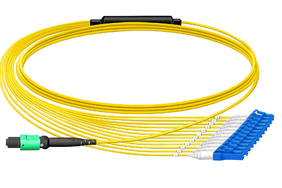 12F MTP Female - LC Singlemode OS2 Fiber Optic Breakout Cable