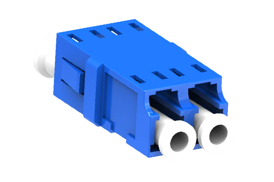 LC/UPC Duplex Singlemode Fiber Optic Adapter, Flangeless