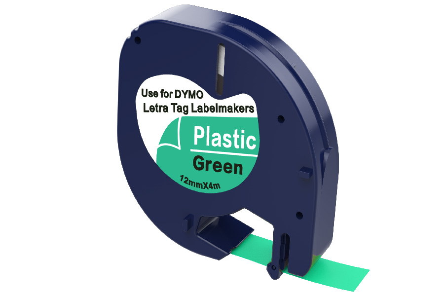 Compatible for DYMO LetraTag Label Maker 91204 Green Plastic Tape 12mm x 4m