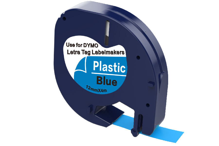 Compatible for DYMO LetraTag Label Maker 91205 Blue Plastic Tape 12mm x 4m