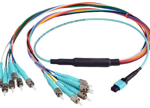 12F MTP Pinned -ST Multimode OM3 Fiber Optic Harness Cable