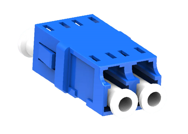 LC/UPC Duplex Singlemode Fiber Optic Adapter, Flangeless