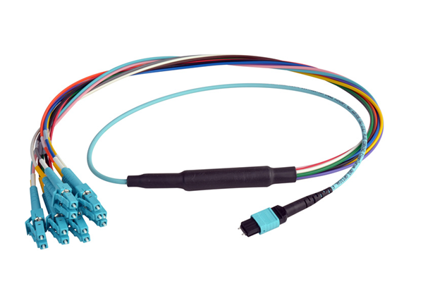 12F MTP Pinned -LC Multimode OM3 Fiber Optic Harness Cable